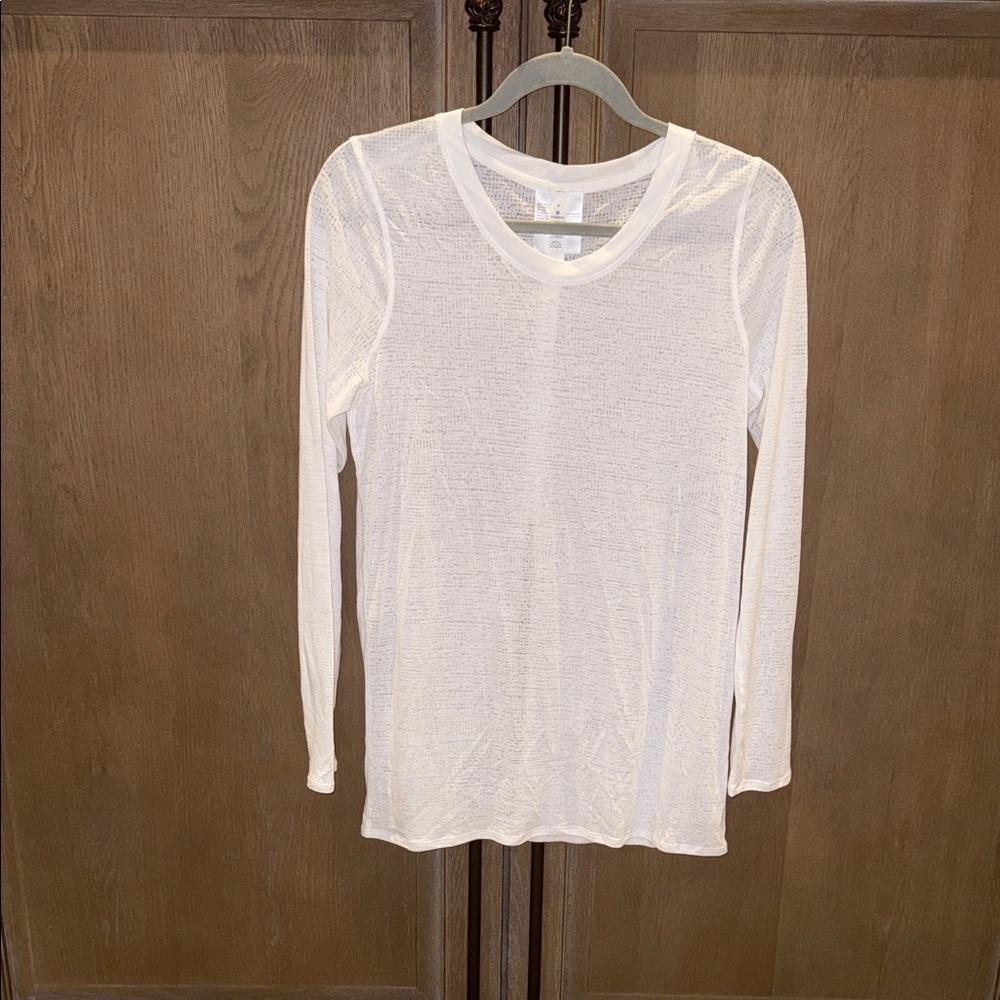 Lululemon Athletica White Split Back Tee - image 1